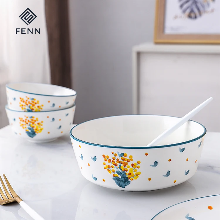 New Bone China hand painting glazed mixing bowl colored ceramic bowls ramen bowls