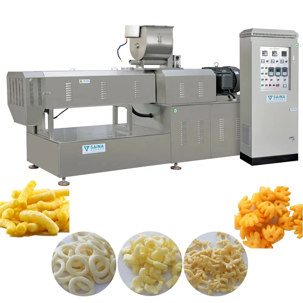 Automatic puffed snack food machine wheat flour pellets extruder
