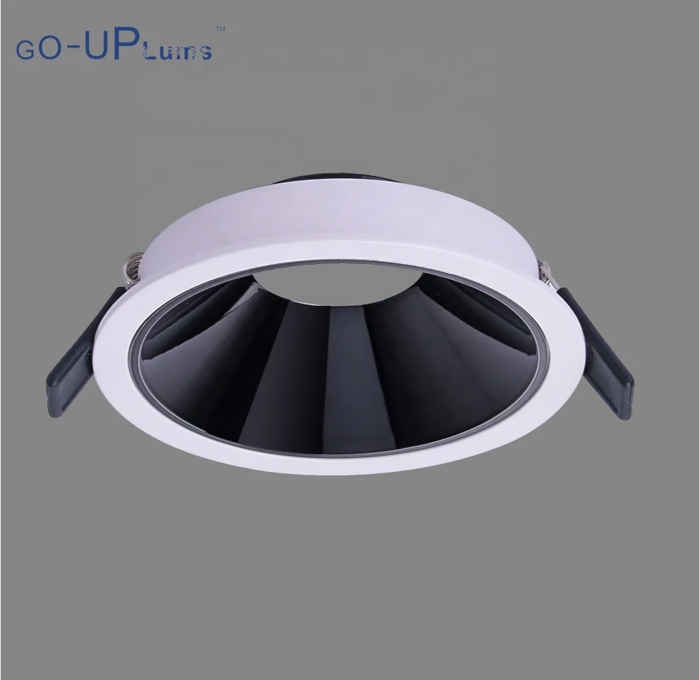GOUPlums Embedded Aluminum White Color Anti Glare Reflector Cut Size 100mm Changeable GU5.3 MR16 GU10 LED Downlight Frame