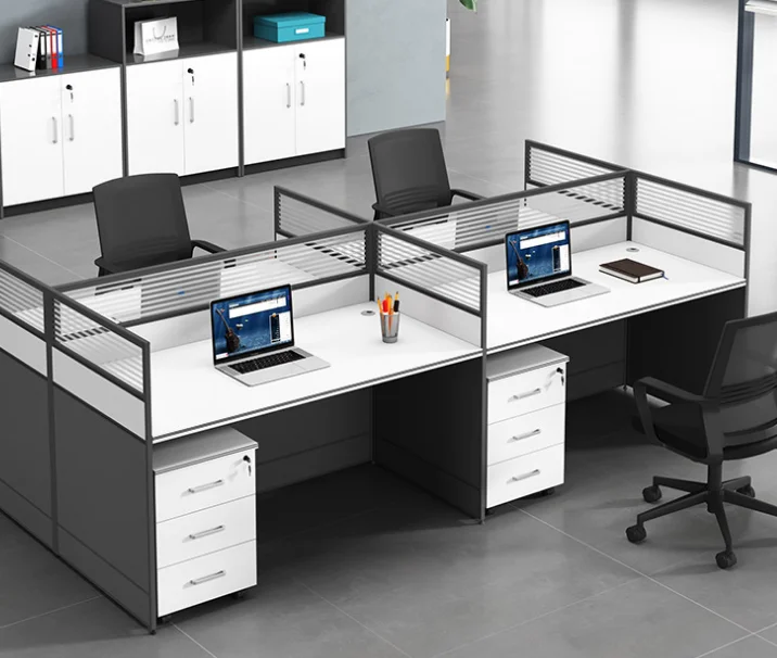 Office furniture wholesale four artificial screen cards for six staff desk cards