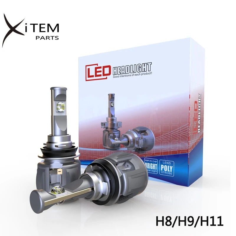 60W LED headlight cree chips 6000k h4 h7 h11 9012 xhp70 led headlight for car canbus led h7