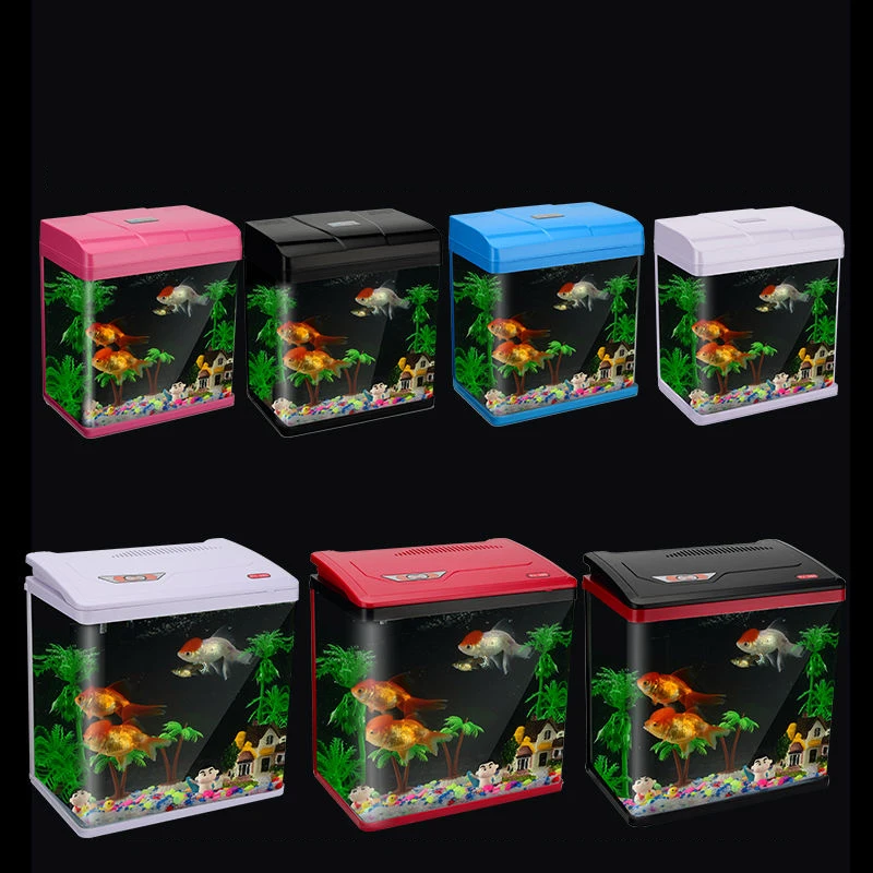 Wholesale Mini Portable Home Decor Glass Fish Tank Aquarium