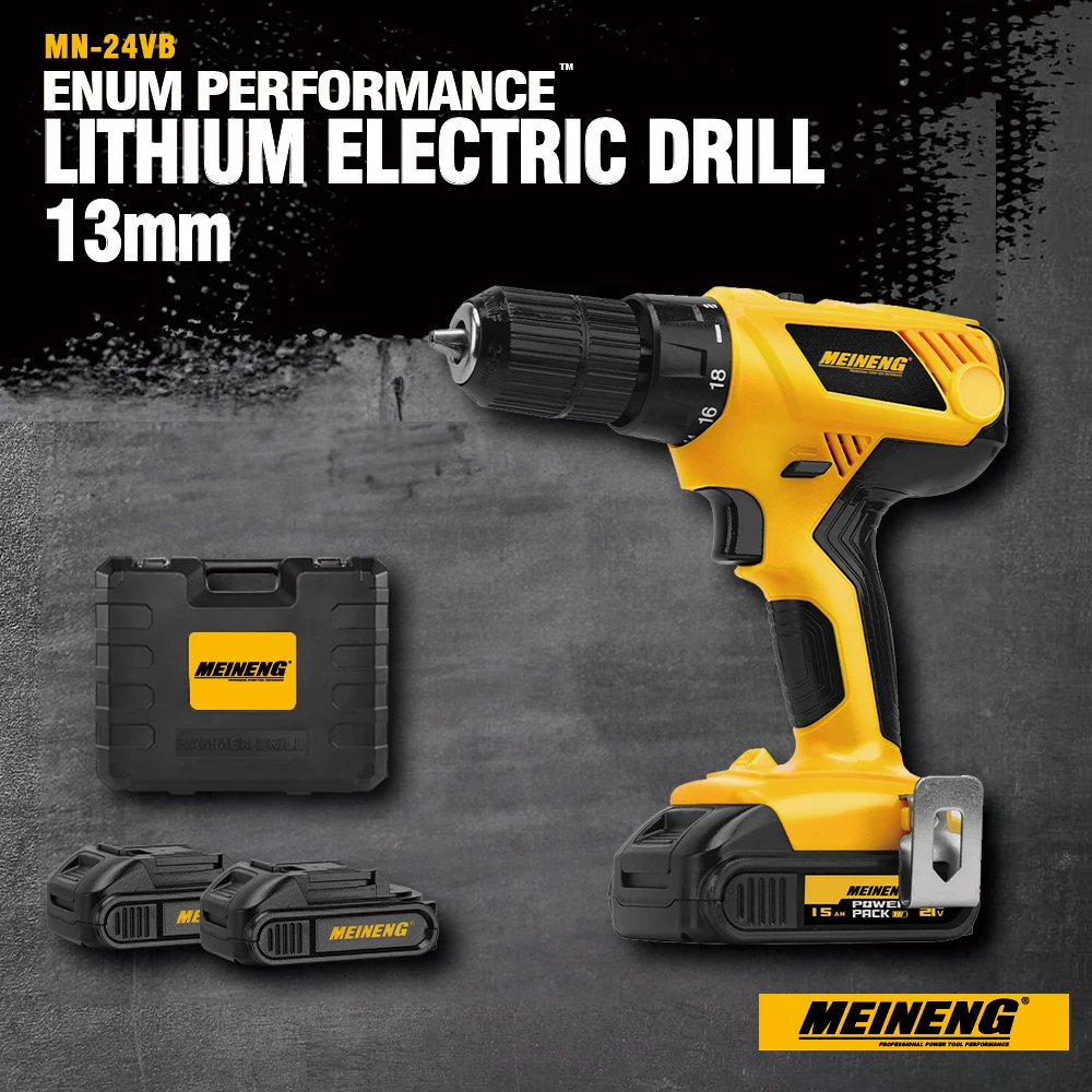 21V 1500mAh Lithium-ion Impact Drill High Quality 18V Power Hand Drill Wood 10mm Max Drilling Wireless Cordless