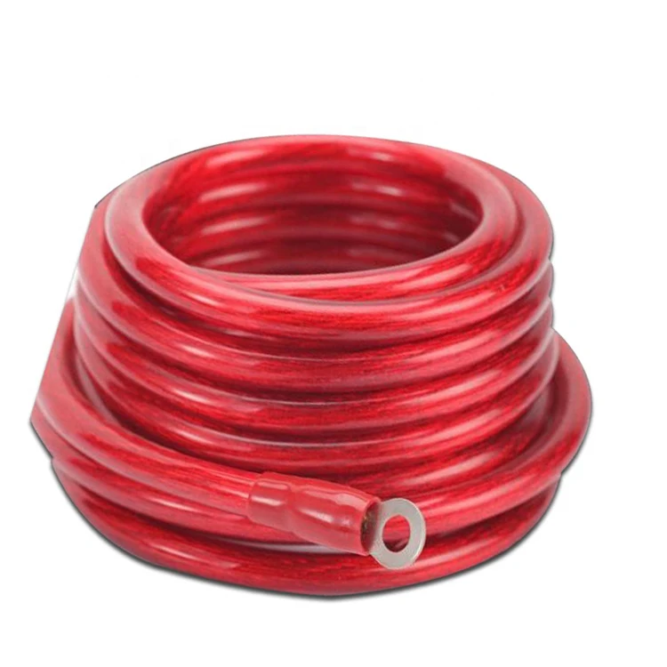 JiaHui 0AWG 1AWG 2AWG 4AWG 6AWG 8AWG 10AWG 12AWG 14AWG 16AWG 18AWG Red battery cable transparent PVC car auto cable