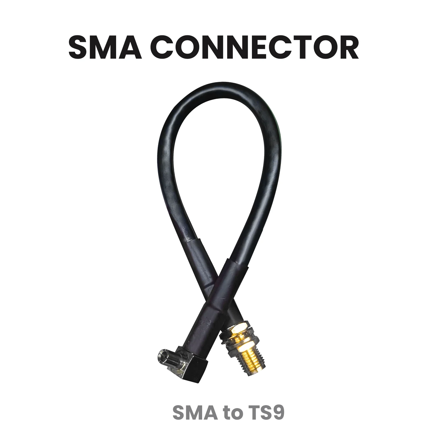 Coaxial RF connector SMA-female to TS9 male elbow RG174 cable assembly 18CM adapter cable