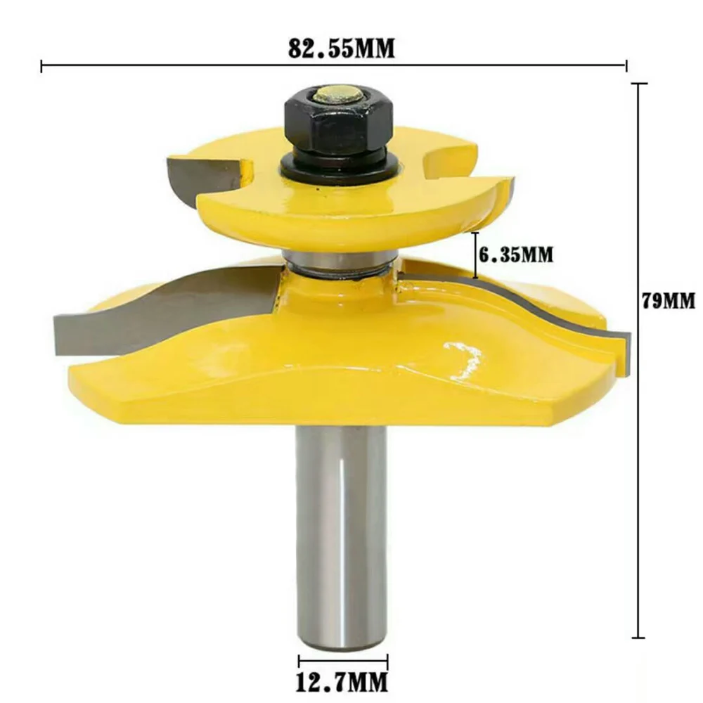 Chisel Raised Panel Router Bit W/Backcutter Woodwork Cutter 1/2In Shank