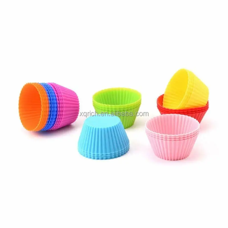 Silicone Baking Cups Muffin Cups Reusable Cupcake Mold Non-Stick Cake Lining Silicone Round Cup Cake