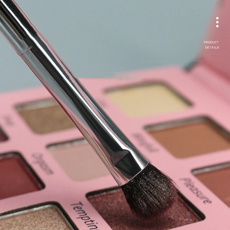 Silver Handle Double Sided Synthetic Hair Eye Shadow Concealer Brush Single Cosmetic Tool Makeup High Light Brush