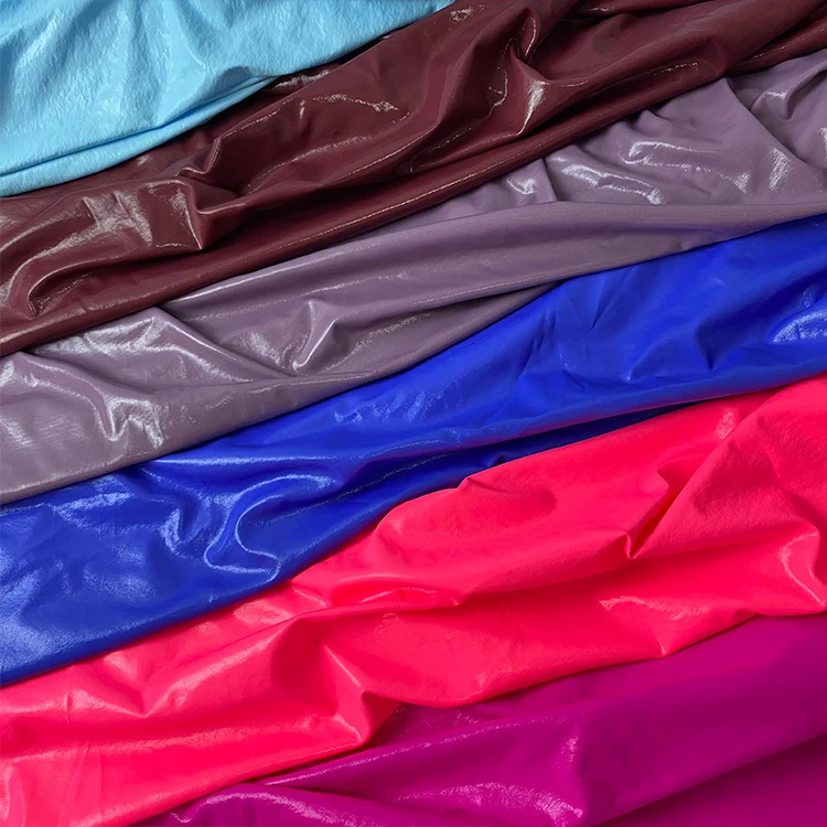 Shiny Pink Polyamide Elastane Spandex Warp Knitted Fabric 4 Way Stretch Fabric For Dancewear And Swimwear