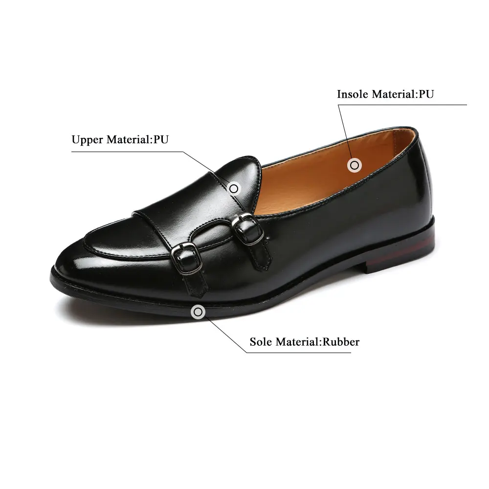 37-48 Big Size Men Women Black Smoking Slippers Buckle Causal Business Loafers Shoe Wedding Dress Shoe 202-1