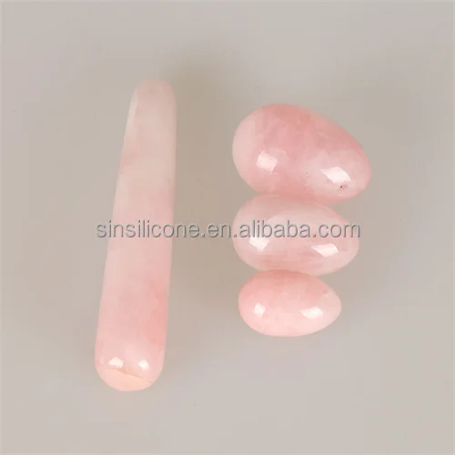 Rose Quartz Yoni Egg Set Drilled Natural Jade Eggs Amethyst Kegel Balls Massage Egg Obsidian