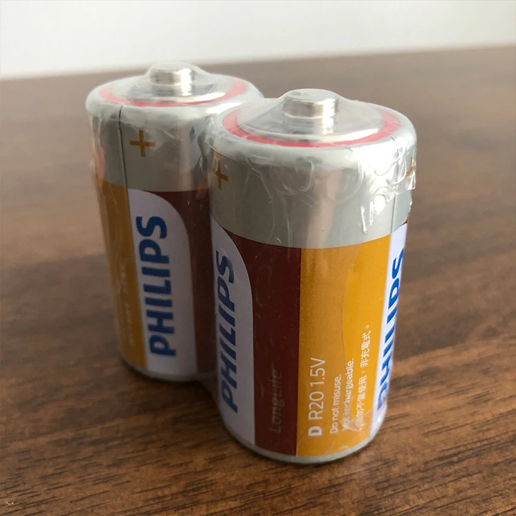 Clocks Cells Cheap Philips LongLife D 1.5V R20L2B/97 Non-Rechargeable Battery