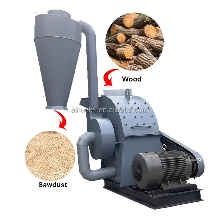 Hammer mill grinding machine cheap 6 beaters wood hammer mill with diesel engine
