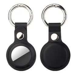 PU Leather Keychain Case for Airtags Protective Cover Bumper Shell Anti-scratch For Air Tag Case Key Ring Holder