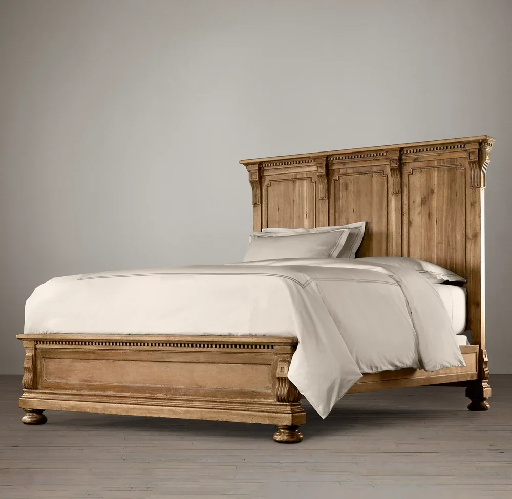 Sassanid Timeless Collection Mid-Century Design Luxury Bed Antique Natural Oak ST.James Panel Bed