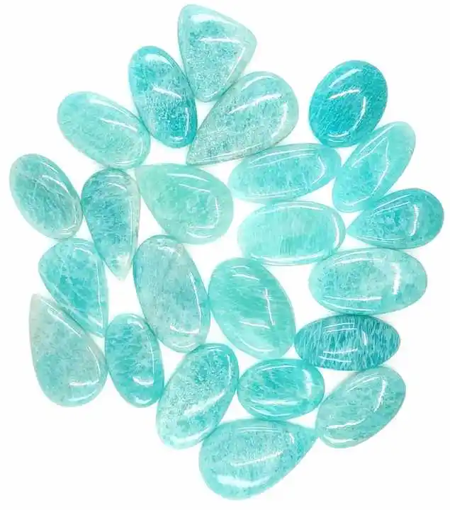 Natural Amazonite Gemstone Cabochon Lot Amazonite Gemstone Mix Shape Natural Gemstone Cabochon For Jewelry Pendant Making