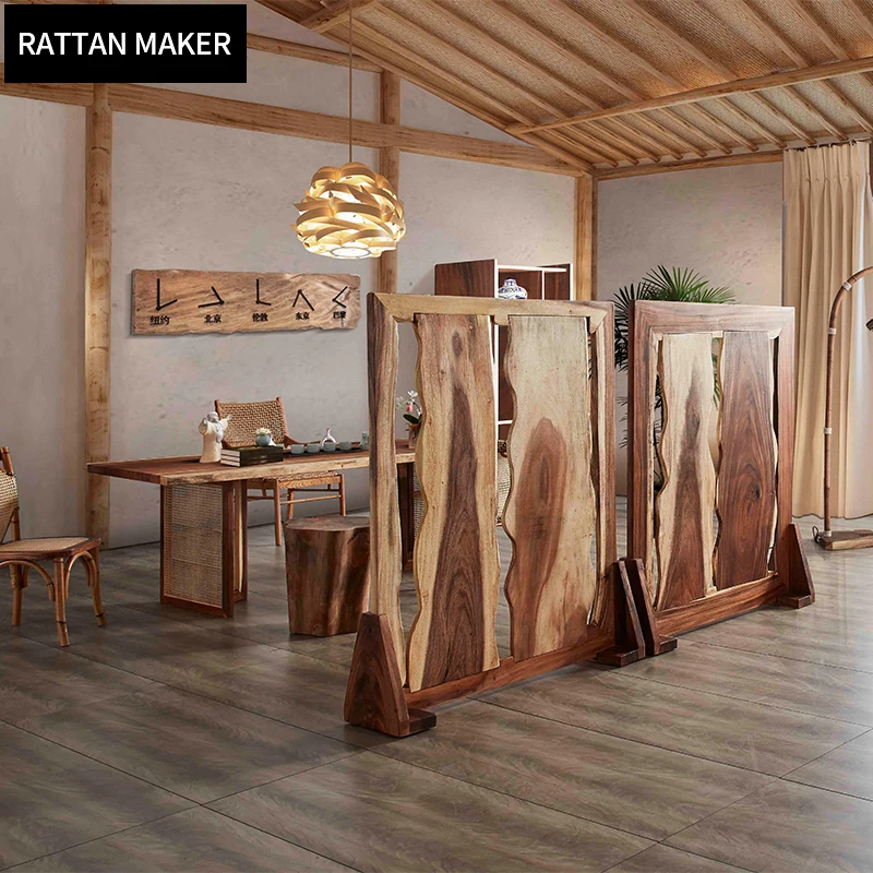 Divider Screen Hot Sell Vintage Nature Wood Screens & Room Dividers Wooden Case Wood Grain Interior Decoration Minimalist 90
