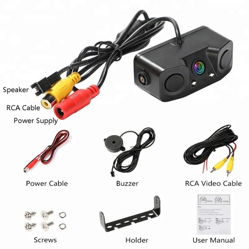 
2020 Hot Sell Car 2 Sensors 1 Camera Parking System can connect with any Monitors 