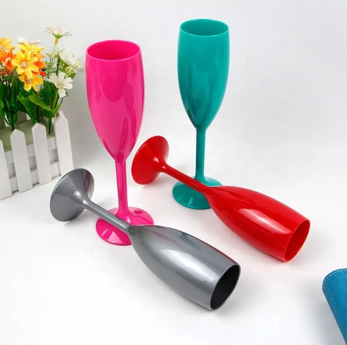 Professional made 180ml PS glasses PP wine Acrylic Champagne Cup for wholesales