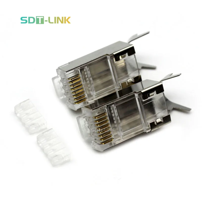 Cat7 Cat 7 Connector Rj45 Shielded Crimp Kabel Male Rj STP Connectors Plug Ethernet Ends RJ45 Connector Cat7 Price