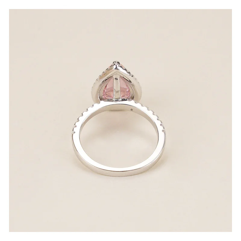 925 silver rings woman 8*12 water drop shaped high carbon diamond ring 8A zircon silver ring
