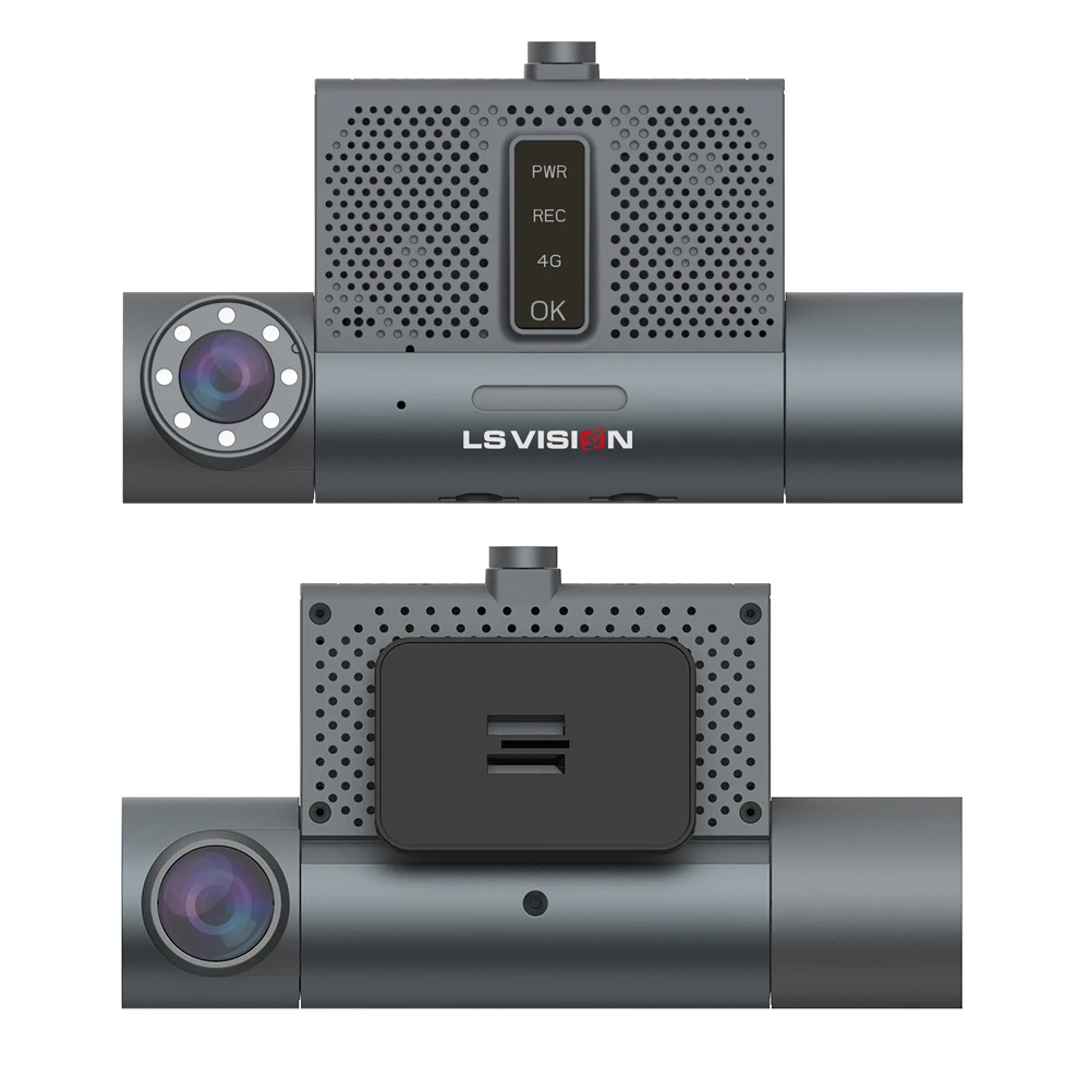 LS VISION Built-in GPS Intelligent 4G Vehicle Video Recorder Dual Lens Wifi Hotspot Dash Camera for Family Car Taxi Safety