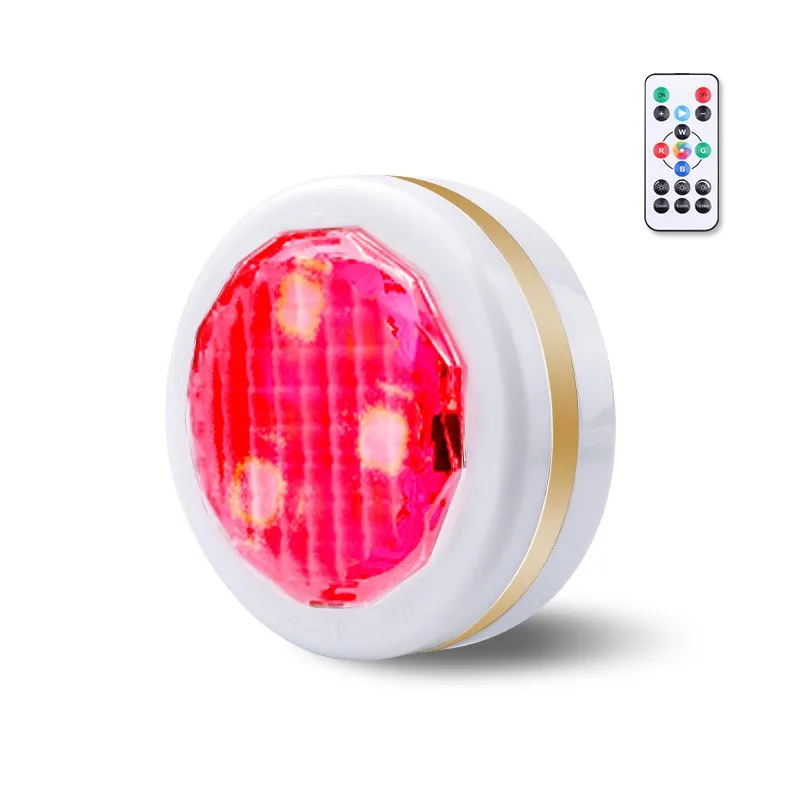 Adjustable brightness Remote Control Wireless mini cabinet led night light 16 Colors Changing RGB Accent Touch Puck Light