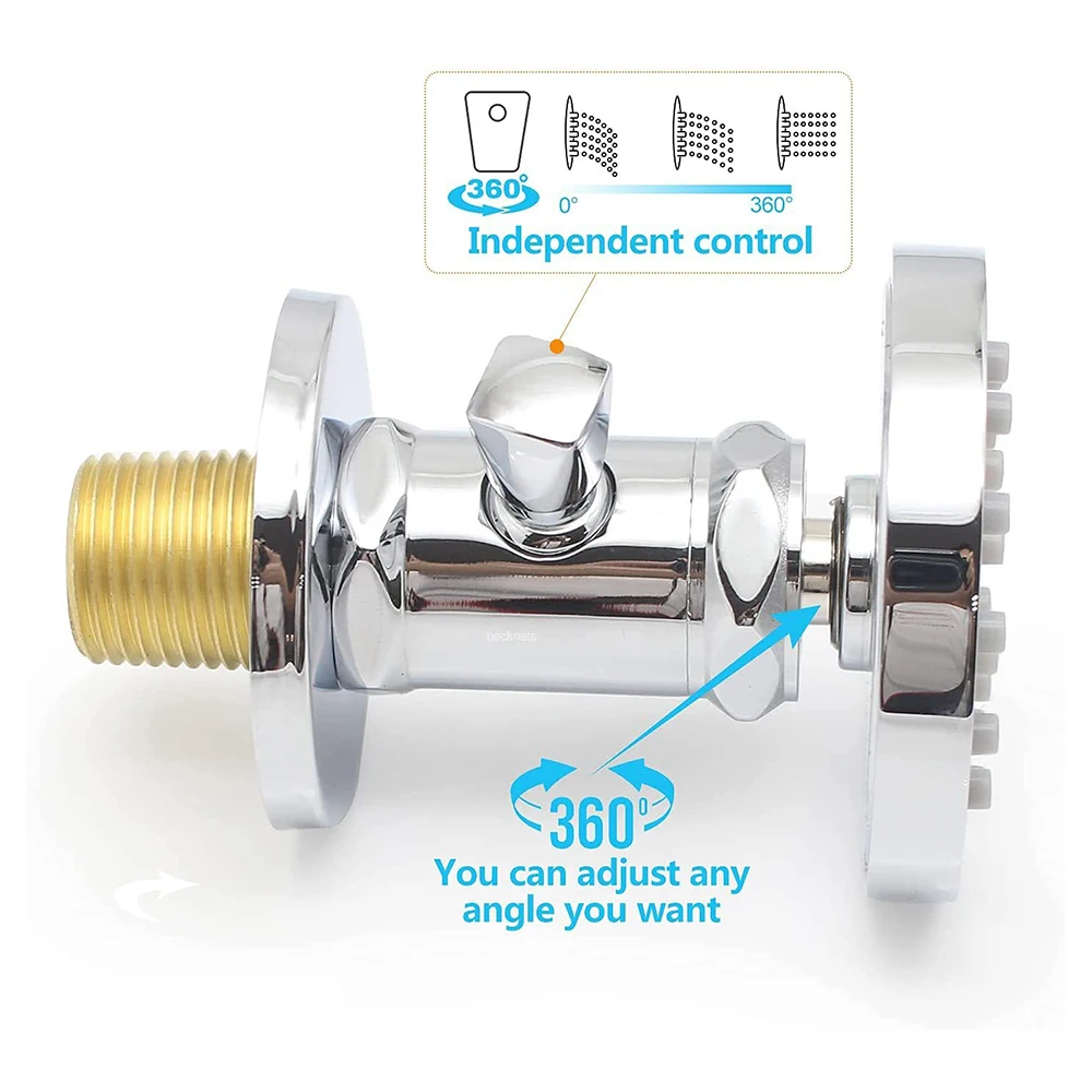 Massage Spa 4pcs Round Sprayer Water Pressure Independent Adjustable Side Wall Mount Body Multi Jets Shower Head