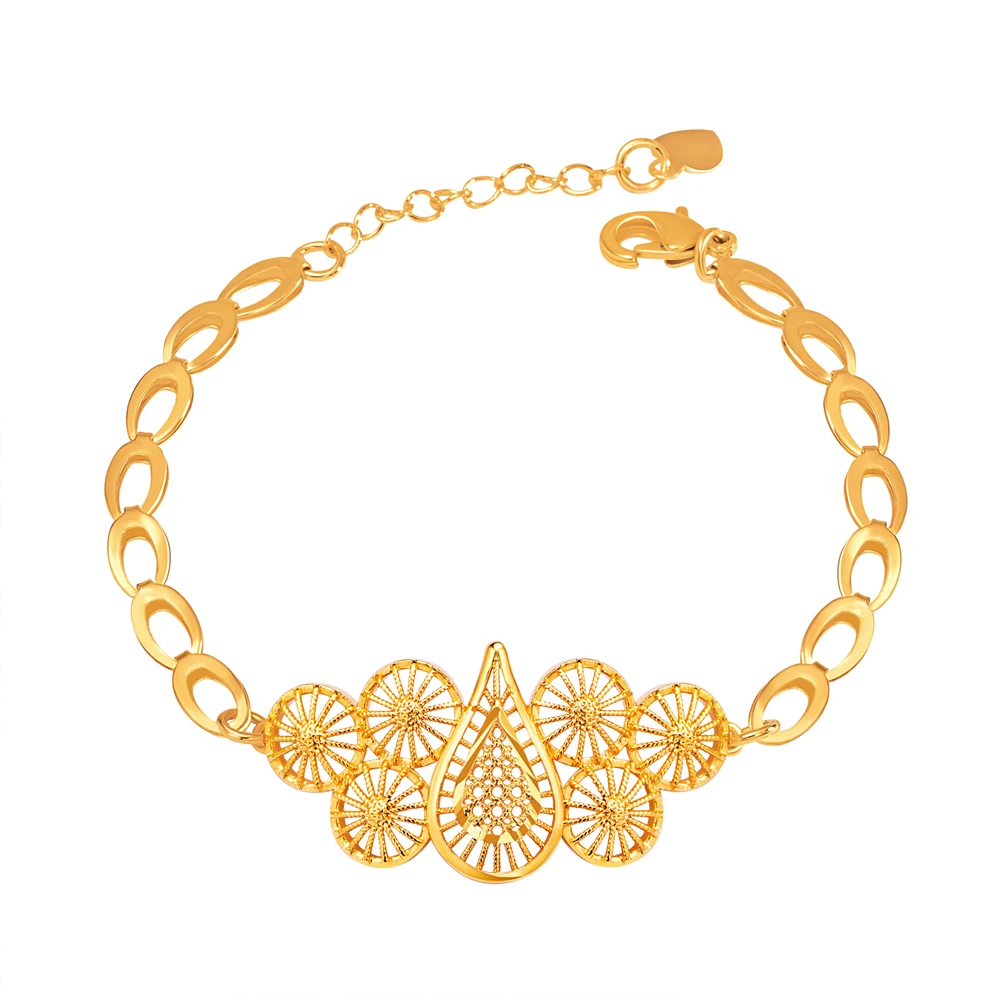 2022 luxury dubai bride wedding party champagne gold plated jewelry set