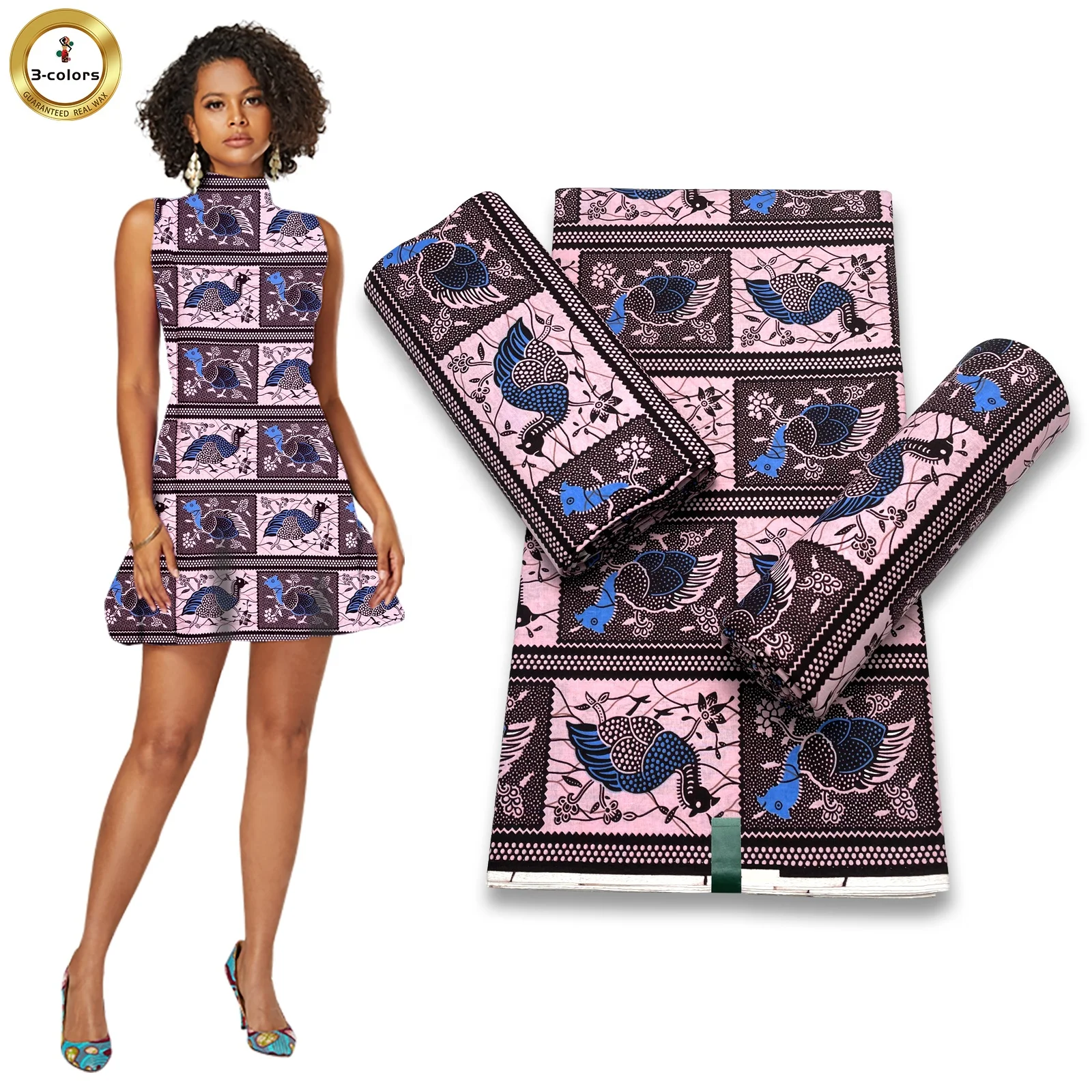 Hot Sales 100% Cotton abc Wax Fabric Batik Fabrics For Garment Pagne