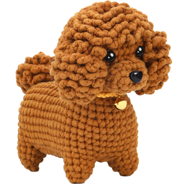 Teddy Dog Holiday Birthday Gift Crochet Kit for Adults Kids Beginners Include Easy Knitting Soft Yarn