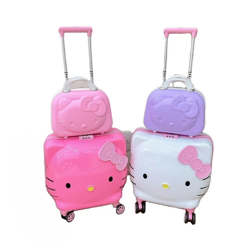 HL Cartoon 20inch Cinnamonroll Kitty Luggage Set Travel Rolling Luggage Waterproof Kuromi Melody Large Capacity Kids Suitcases