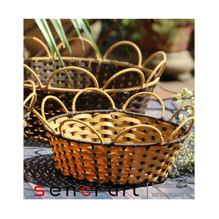 Handmade Rattan Wicker Storage Baskets Storages boxes Container boxes kitchen organizer
