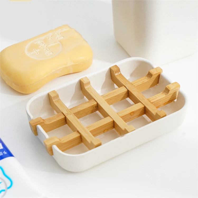 Eco-friendly natural bamboo soap tray, bamboo bath soap holder  mildew-proof drainage soap box
