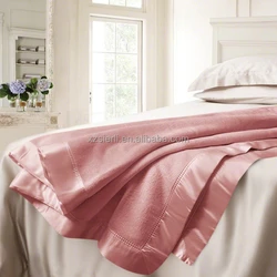high quality luxury OEKO 100% percent Silk Blanket with Silk Satin Border
