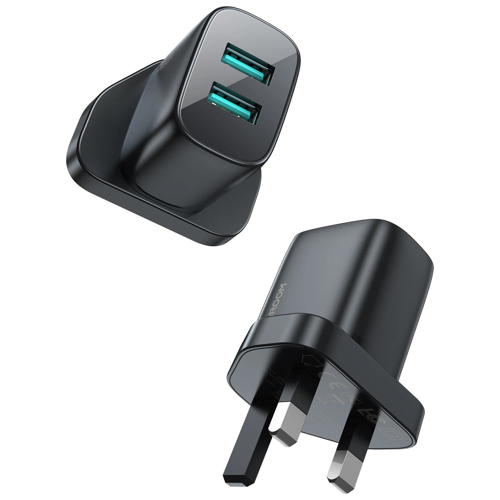 JOYROOM New USB Charger Dual Port 5V 2.4A Charging Adapter US Plug Supports Safe Charging Mobile Phone Fast Charger For iPhone12