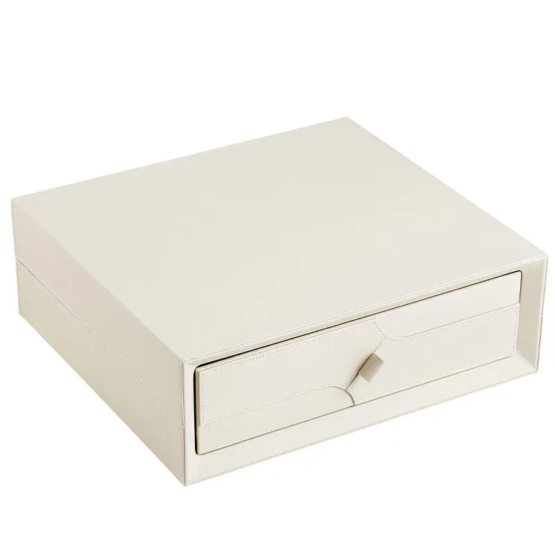 Best-seller Leather Drawers Sliding High End Anti-theft Fingerprint Smart Touch Screen Jewelry Box Supplies Safe Box