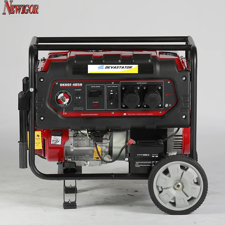 Китайская Фабрика Горячая продажа бензиновый двигатель генератор 7.5 кВт/8kw портативный маленький колесный дешевые бензиновый генератор
