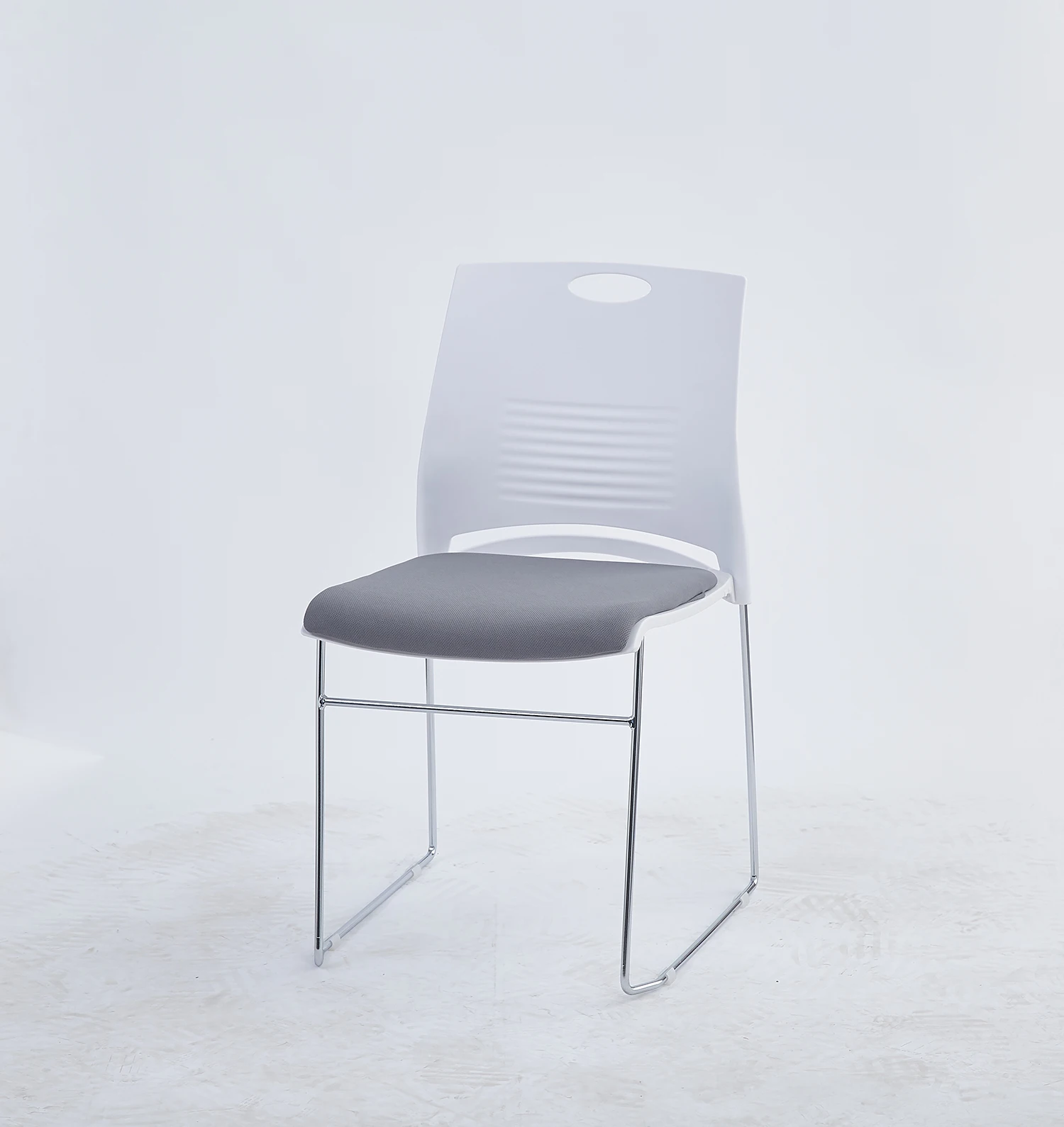 Cheap Modern Waiting Train Room Executive Furniture Stackable Armless Metal Sled Base PP Plastic Office Visitor Chair