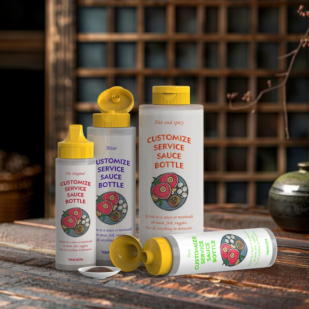 8OZ 12oz LDPE soft squeeze plastic food grade tomato sauce ketchup dispenser bottle on sale Mayonnaise honey Syrup Paste bottle