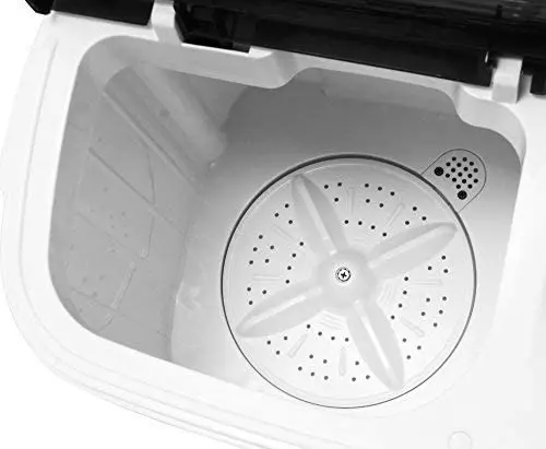 Portable dual-tub washer with a wash and rotary circulation compartment for home