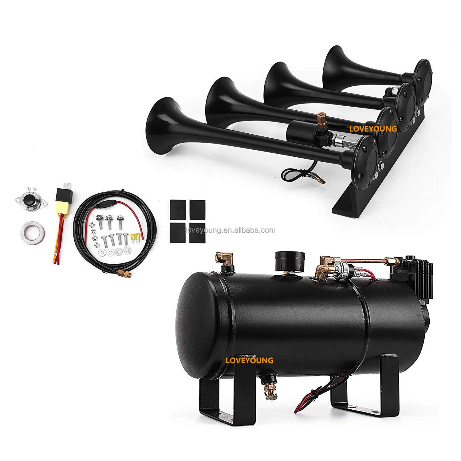 Car Horn 4L Air Storage Tank Car Inflation Pump Train Truck Horn Inflation Pump air compressor 12v air pump for car tyre