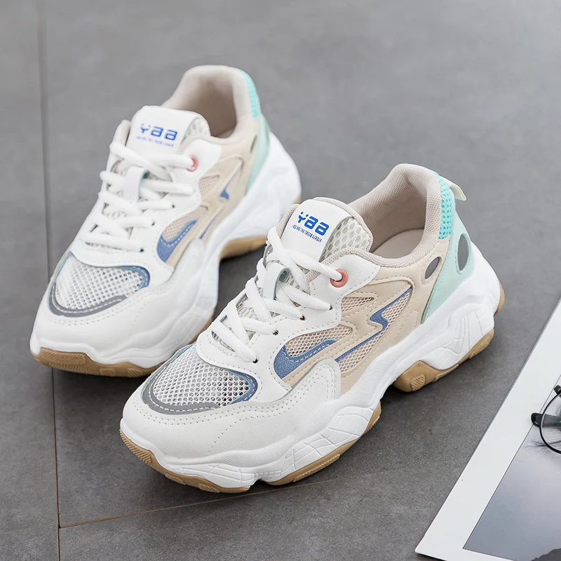 HX-D-9051-1 Wholesale Fashion  Female Sneaker Women Footwear Casual Ladies Flat Shoes Sneakers Wedge Sport Platform Shoes