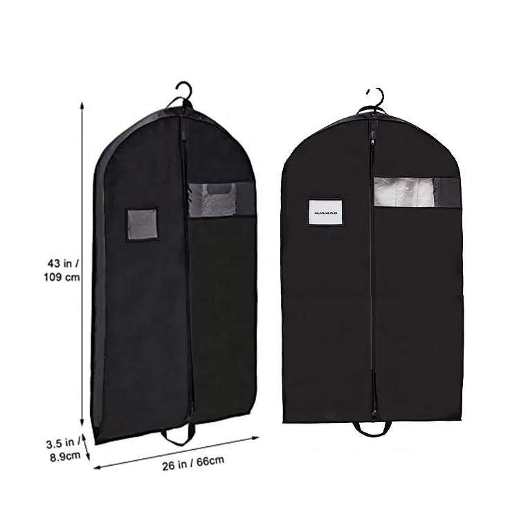 Huahao Reusable Non Woven Customized Logo Printing Dustproof Clothes Garment Bag For Dress Suit Cover