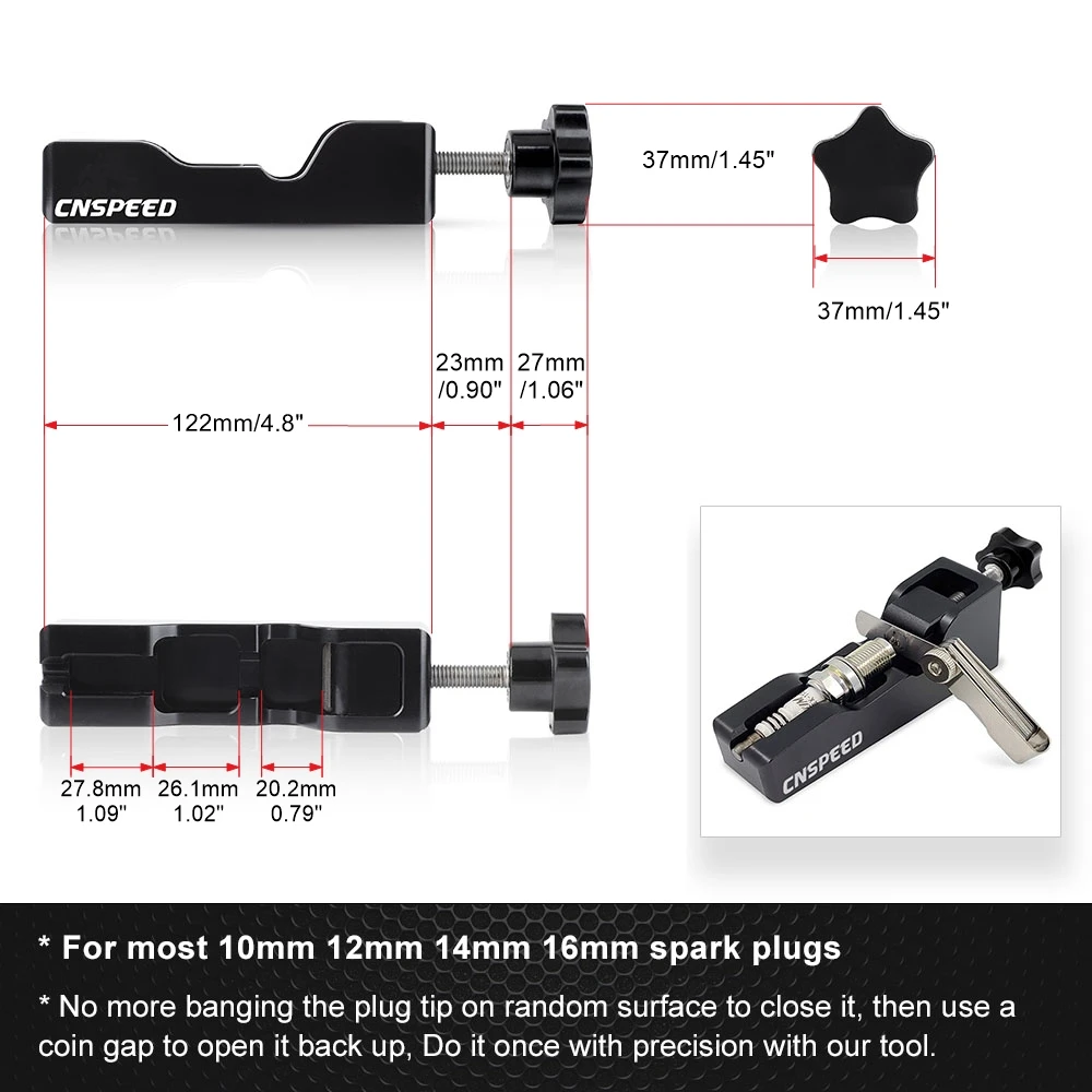 Инструмент для зазора свечи зажигания электрод сжимает комплект питания 10 мм 12 14 16 Универсальный Автомобиль Мотоцикл