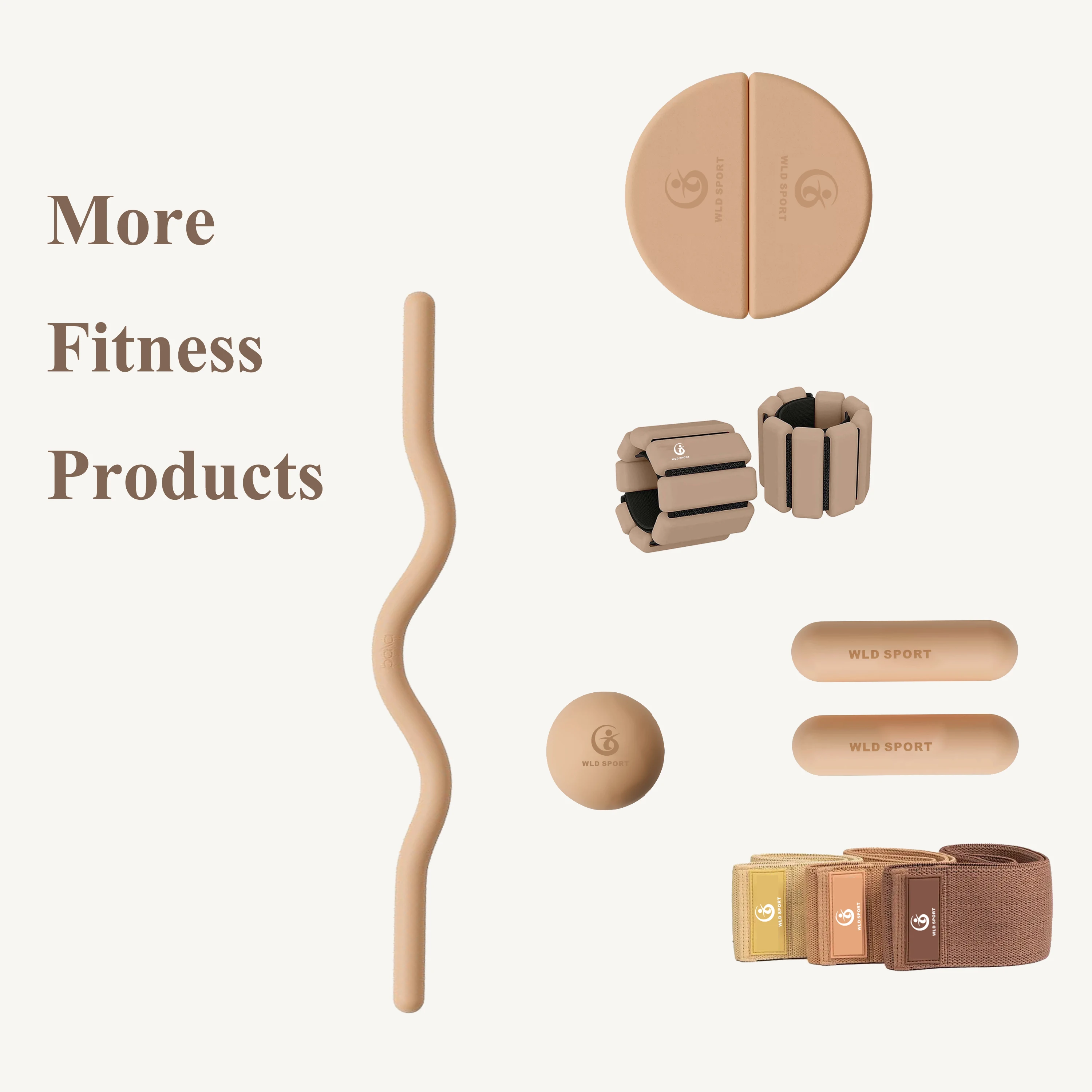 Premium eco friendly custom logo coconut fiber pu rubber oval arch  yoga mat set with silicone bars, beams and wrist weights