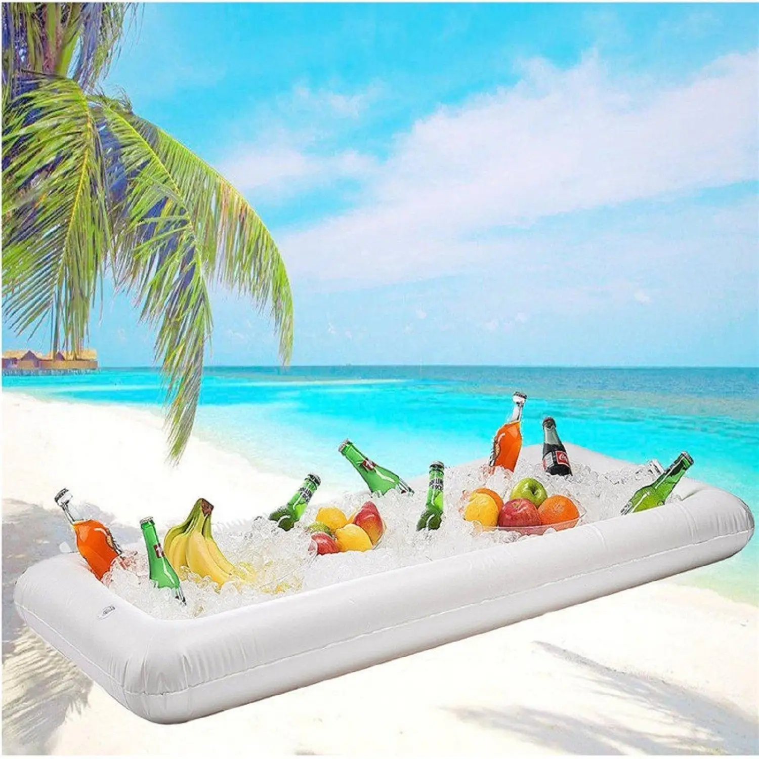 Inflatable Floating Cooler Drink Pool Float Ice Serving Buffet Bar Salad Beer Tray For Indoor Outdoor Bbq Picnic Pool Party