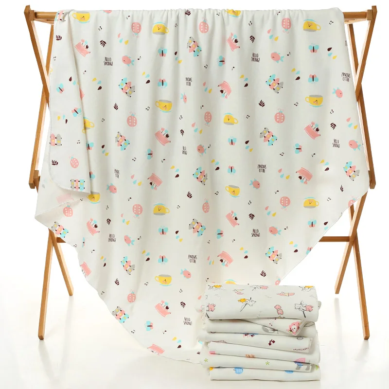 Wholesale baby blanket high quality 100% pure cotton baby swaddle blanket soft eco-friendly healthy cotton knitted baby blanket