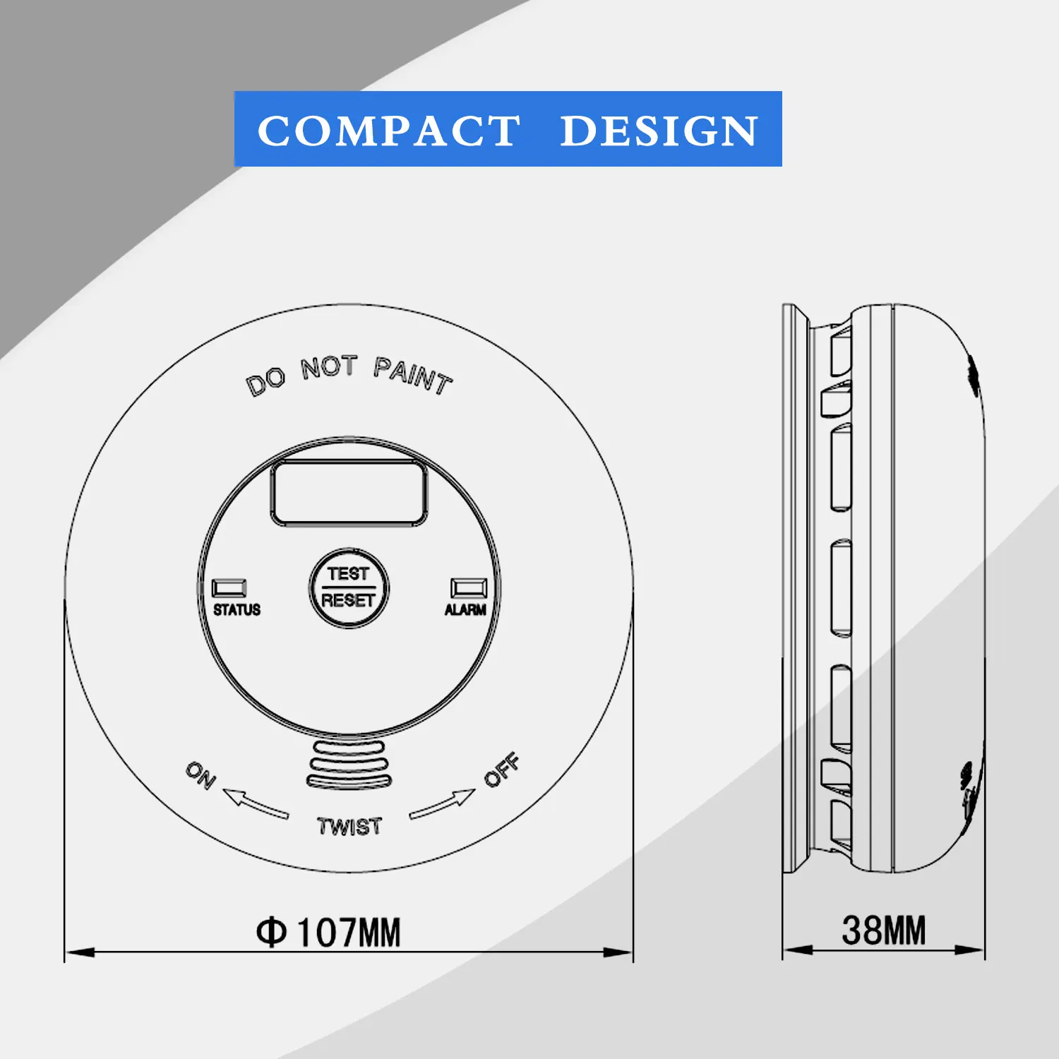 
Manufacture UL portable life use saver monoxide battery operated carbon co listed fire alarm detector 