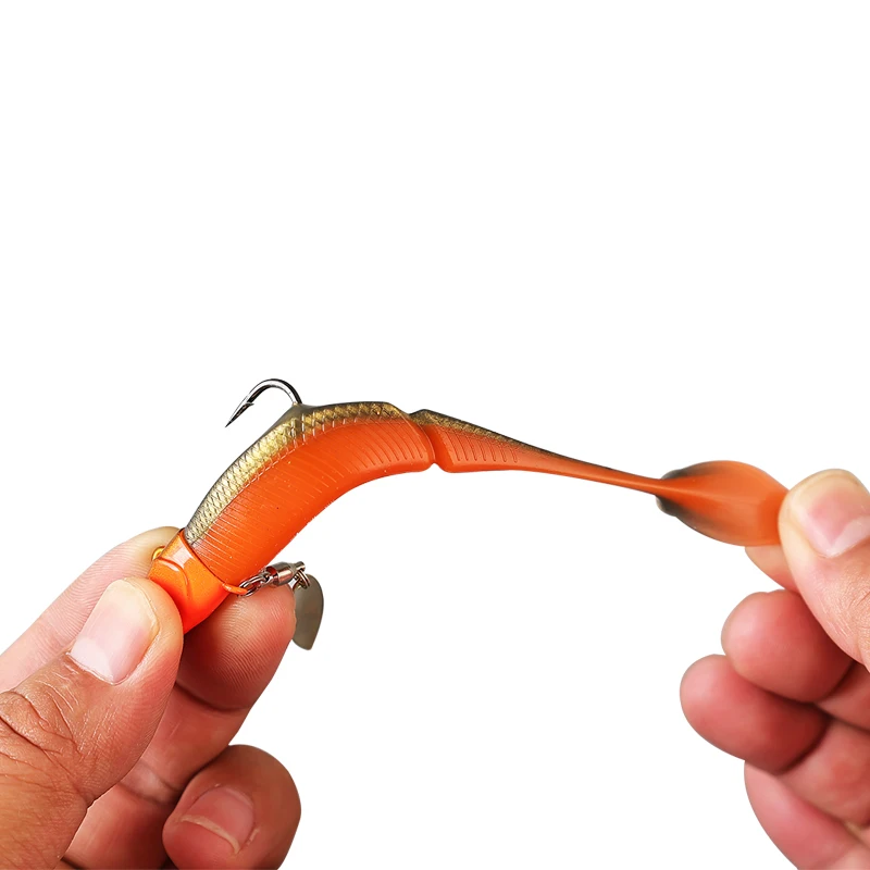 Palmer 20g one head two tails/set swim bait fishing lures soft plastic fishing bait lure vivid swim crappie fishing jig heads